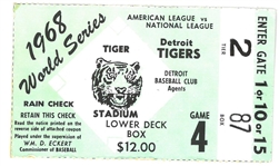 1968 Detroit Tigers World Series Ticket