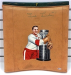 Ted Lindsay Olympia #7 Seatback Signed and Hand Painted