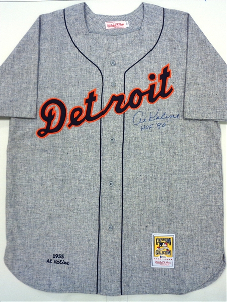 Al Kaline Autographed 1955 Road Tigers Mitchell & Ness Jersey