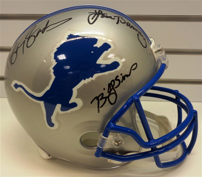 Sanders/Sims/Barney Autographed "Roaring 20s" Lions Helmet