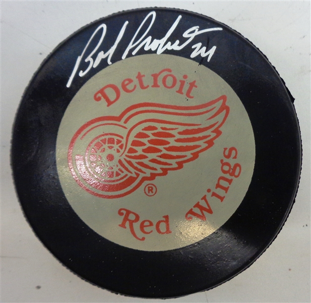 Bob Probert Autographed Detroit Red Wings Official Game Puck