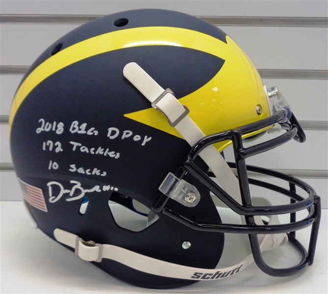 Devin Bush Jr. Autographed and Multi Inscribed Authentic Helmet