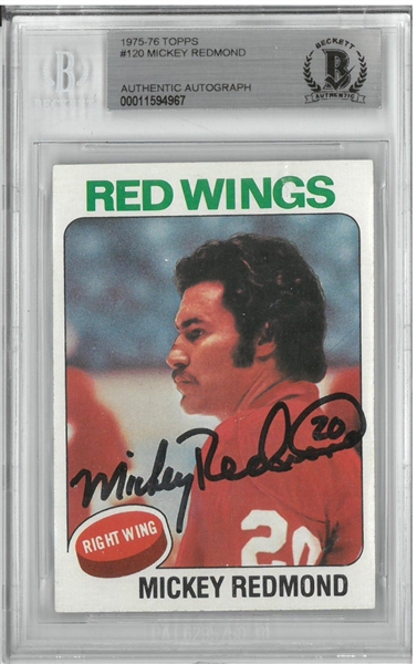 Mickey Redmond Autographed 1975/76 Topps