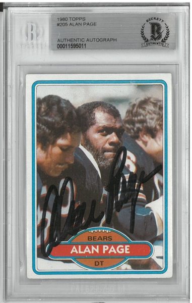 Alan Page Autographed 1980 Topps