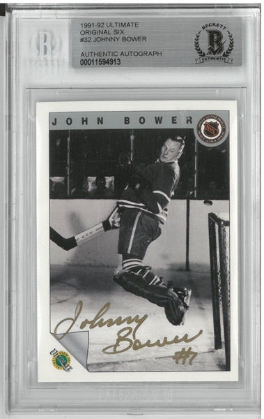 Johnny Bower Autographed 1991/92 Ultimate Original Six