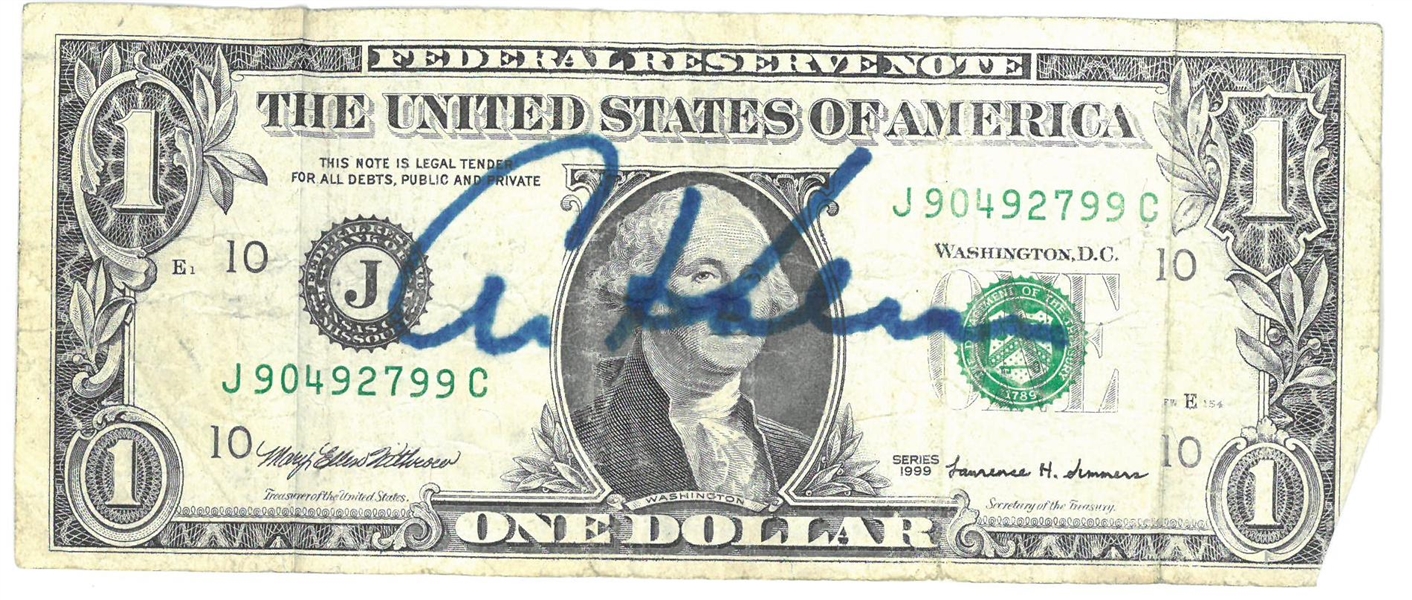 Al Kaline Autographed Dollar Bill