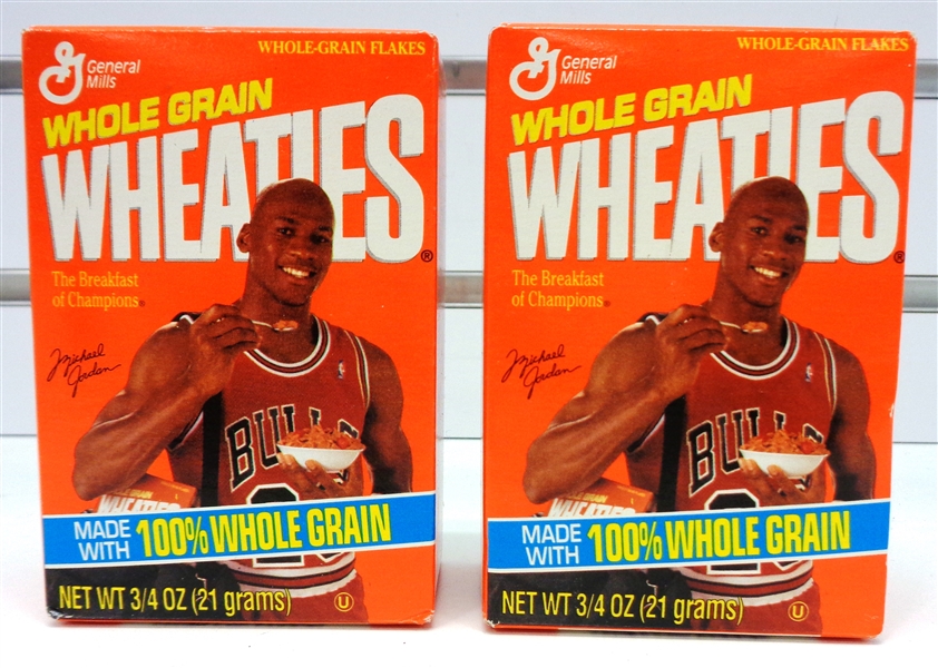 Lot of 2 Michael Jordan 3/4 oz Mini Wheaties Boxes