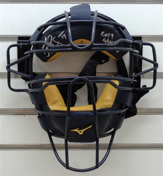 Jake Rogers Game Used Autographed Catchers Mask