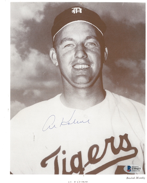 Al Kaline Autographed 8x10 Baseball Monthly Photo