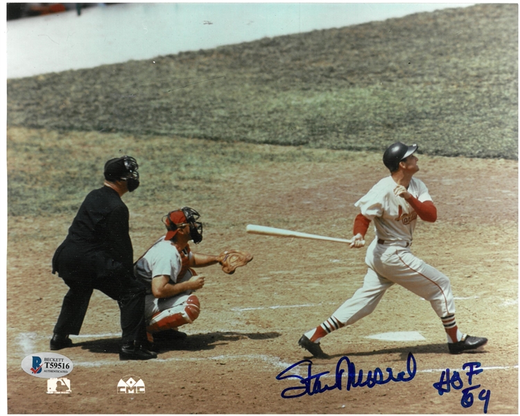 Stan Musial Autographed 8x10 Photo w/ HOF