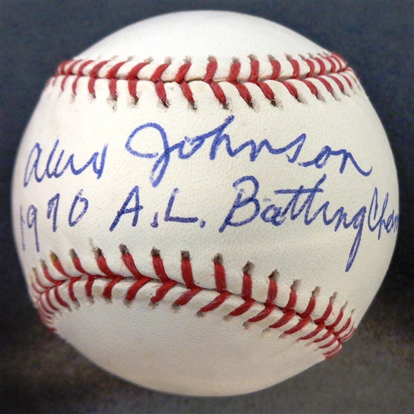 Alex Johnson Autographed Baseball w/ 1970 Batting Champ