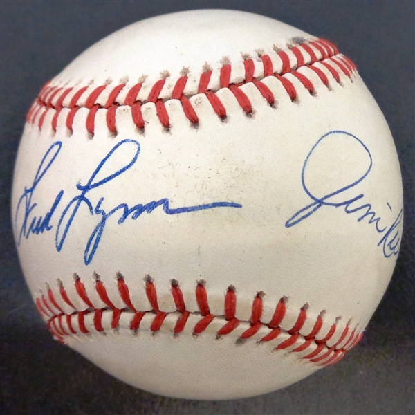 Fred Lynn & Jim Rice Autographed Baseball