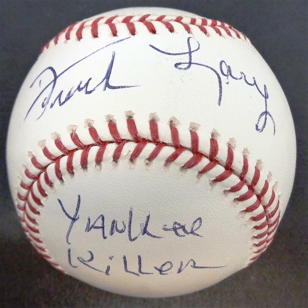 Frank Lary Autographed Baseball w Yankee Killer (Sweet spot)