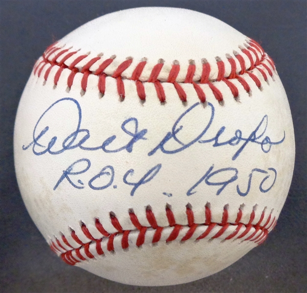 Walt Dropo Autographed Baseball w/ 1950 ROY