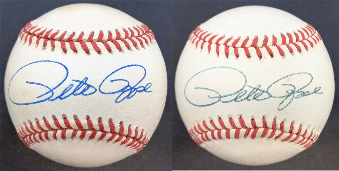 Pete Rose Autographed Pair of Baseballs