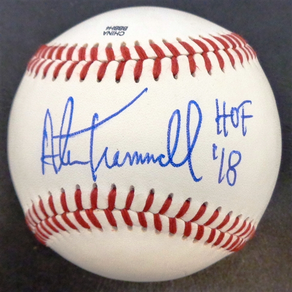 Alan Trammell Autographed Official Minor League Baseball w/ HOF
