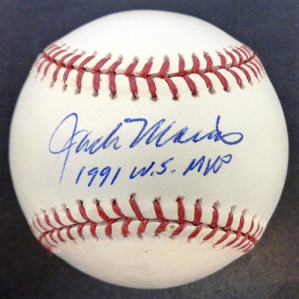 Jack Morris Autographed Baseball w/ 91 WS MVP