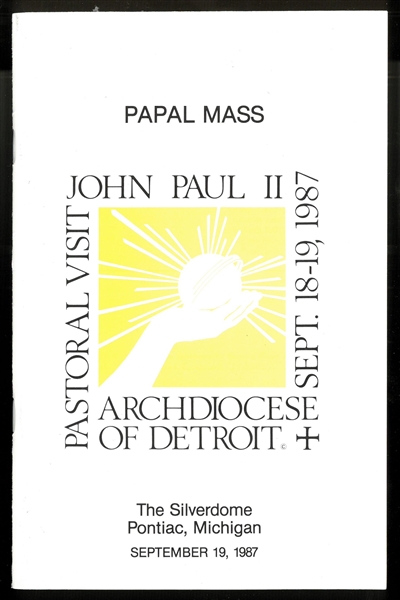 Pope John Paul II Papal Mass @ Pontiac Silverdome Program