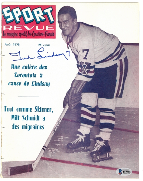 Ted Lindsay Autographed 1958 Sport Revue (sharpie)