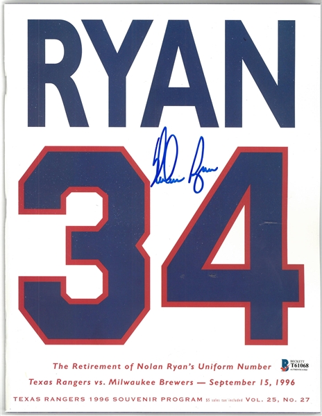 Nolan Ryan Autographed Jersey Retirement Program