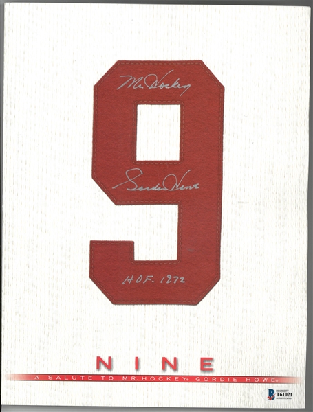 Gordie Howe Autographed "9" Book