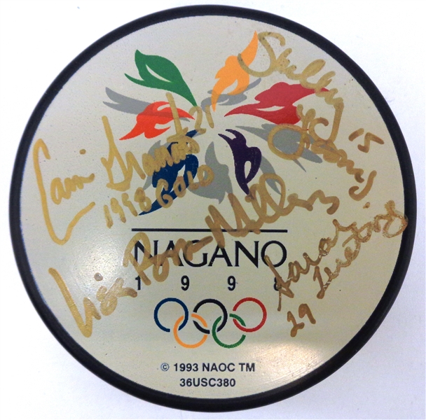 1998 Womens Gold Medal Puck Signed by Granato, Brown-Miller, Tueting & Looney
