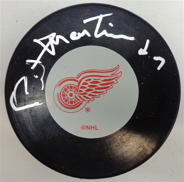 Pit Martin Autographed Red Wings Puck
