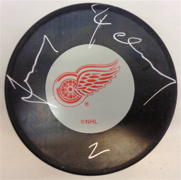 Jiri Fischer Autographed Red Wings Puck