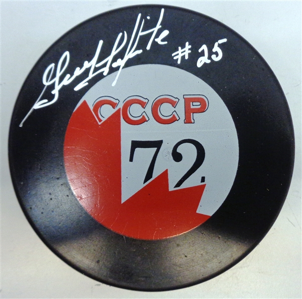 Guy Lapointe Autographed 1972 Summit Series Puck