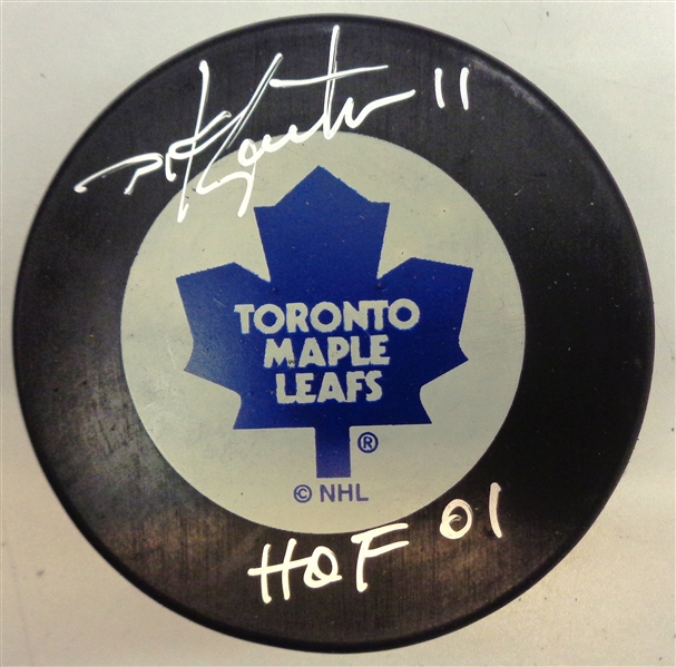 Mike Gartner Autographed Maple Leafs Puck w/ HOF