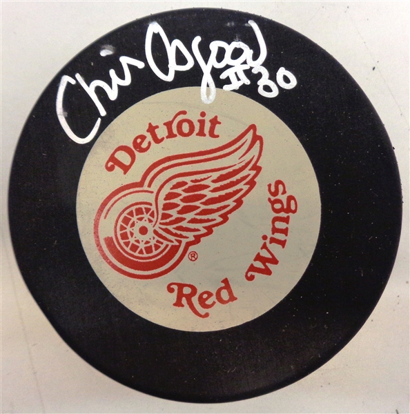 Chris Osgood Autographed Red Wings Puck