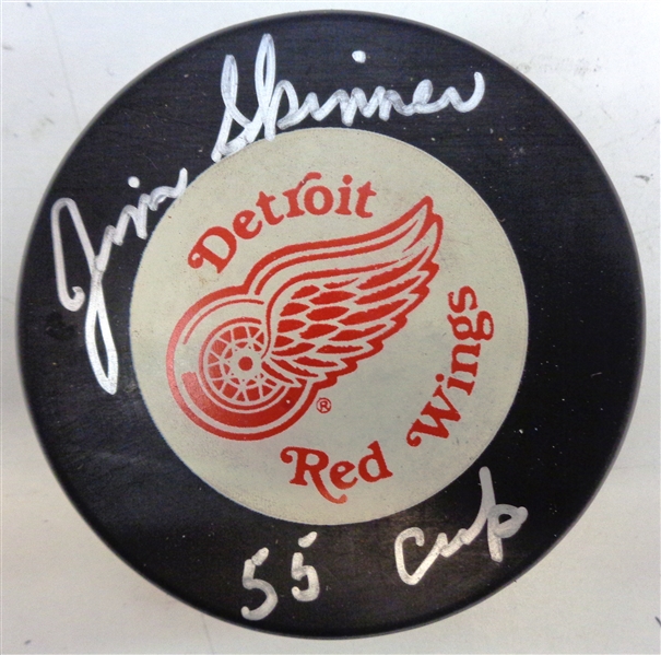 Jim Skinner Autographed Red Wings Puck