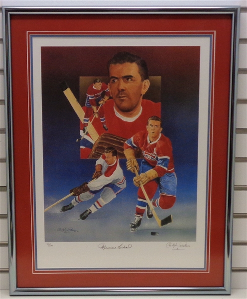 Maurice Richard Autographed Framed Paluso Litho (Pick Up Only)