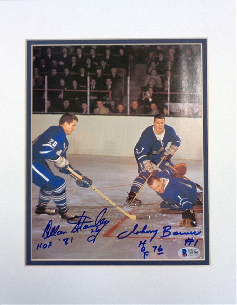 Johnny Bower & Allan Stanley Autographed Matted Photo
