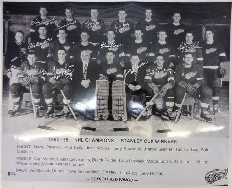 1955 Red Wings 16x20 Signed by 11
