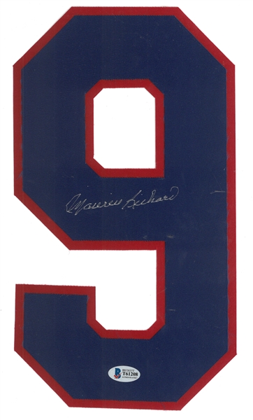Maurice Richard Autographed Blue Jersey Number