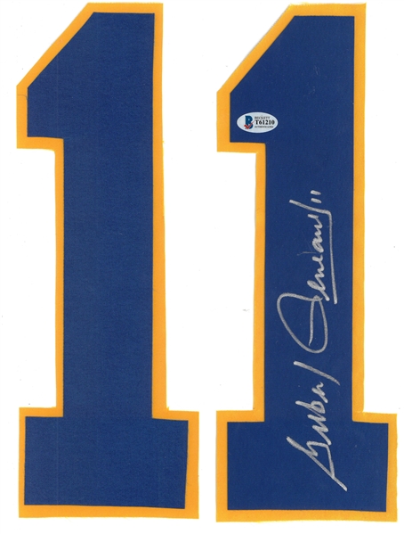 Gilbert Perreault Autographed Blue Jersey Number Set