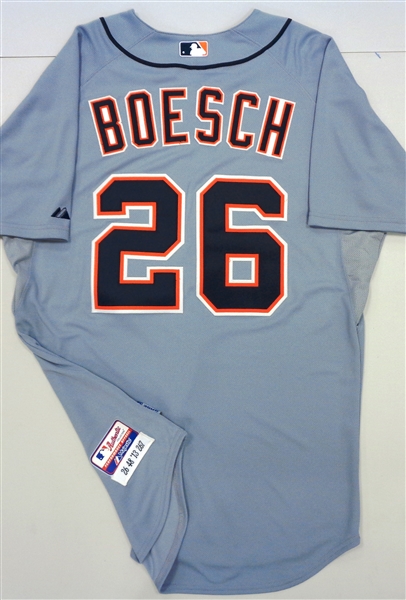 Brennan Boesch Team Issued Tigers 2013 Road Jersey