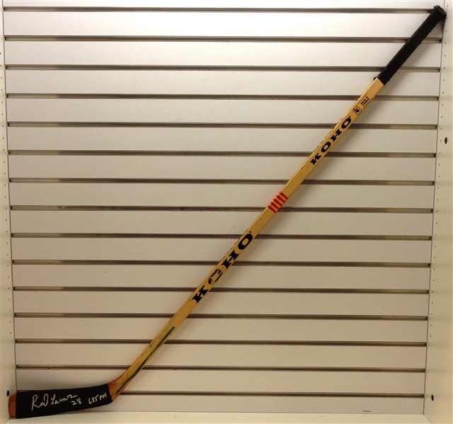 Reed Larson Autographed Game Used Stick