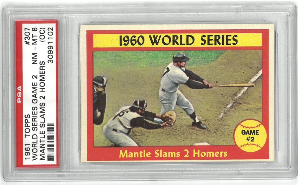 1961 Topps Mickey Mantle WS Homers PSA 8 (OC)
