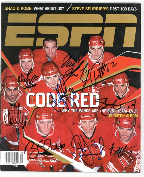 Red Wings ESPN Magazine Signed by 9 HOFers
