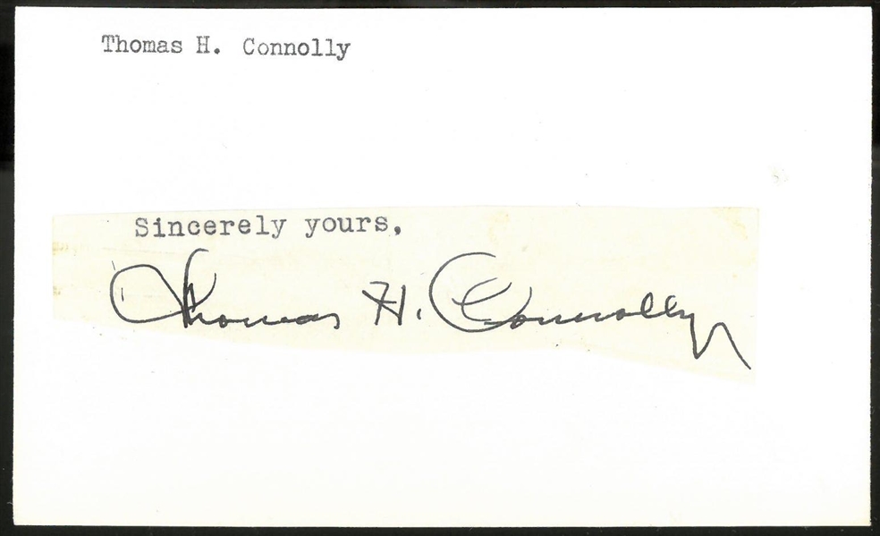 Thomas Connolly Autographed Cut Signature (HOF 1953, dec. 1961)
