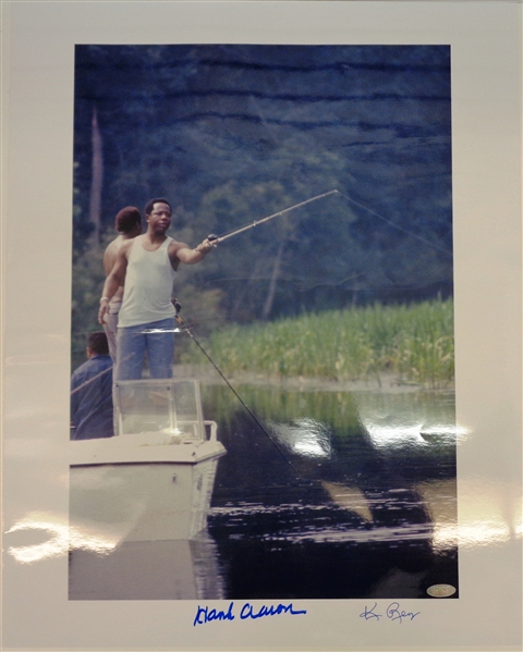 Hank Aaron Autographed Fishing 16x20 