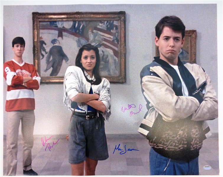 Ferris Bueller 16x20 Autographed by Broderick, Ruck and Sara