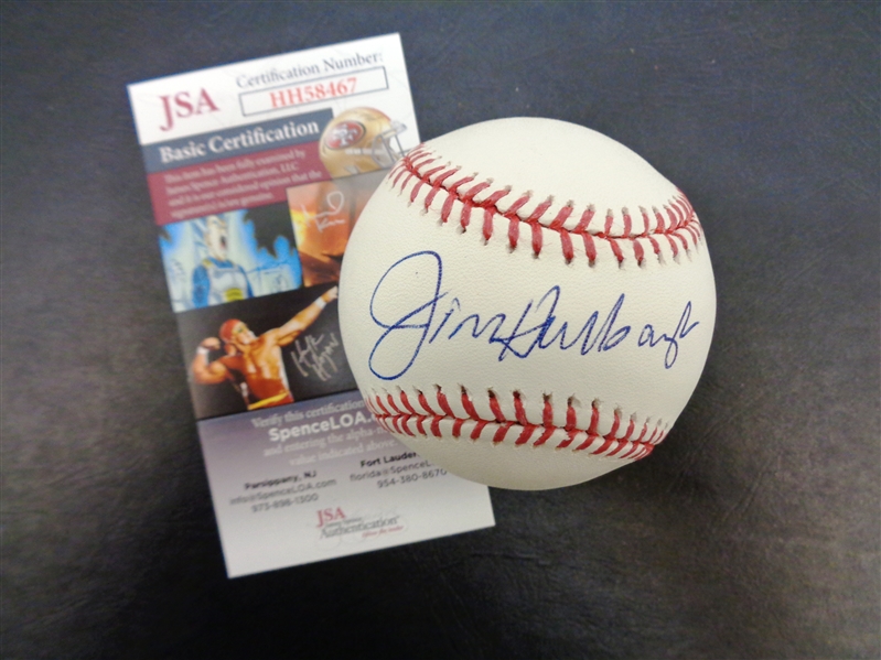 Jim Harbaugh Autographed Baseball