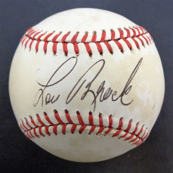 Lou Brock Autographed Baseball
