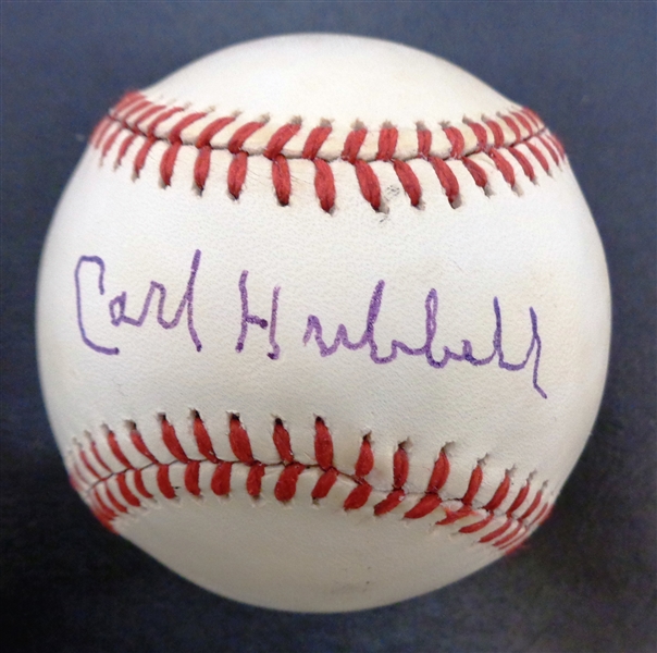 Carl Hubbell Autographed Official National League Baseball