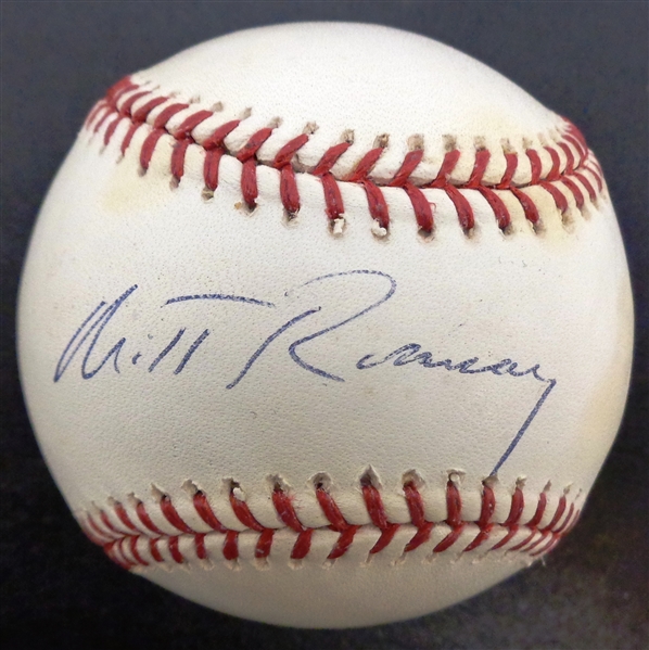 Mitt Romney Autographed Baseball