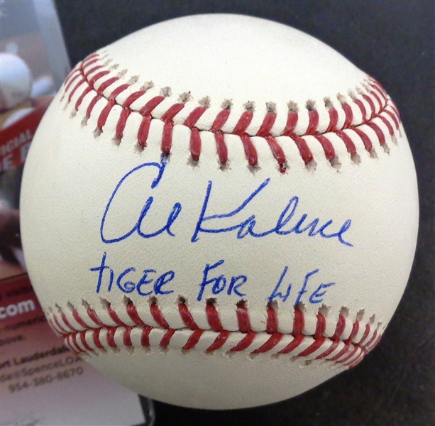 Al Kaline Autographed Baseball w/ Tiger For Life
