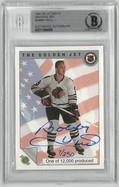 Bobby Hull Autographed 1991/92 Ultimate Original Six #7/250